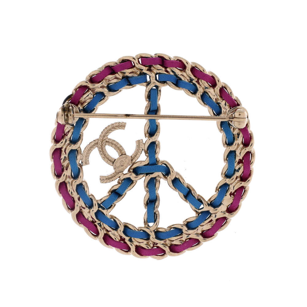 Chanel Chain Peace Sign CC Brooch